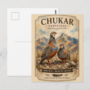 Chukar Patrijzen Paar Kunst  Briefkaart