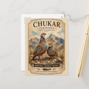 Chukar Patrijzen Paar Kunst Feestdagenkaart