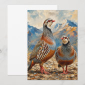 Chukar Patrijzen Paar Kunst Kaart (Voorkant / Achterkant)