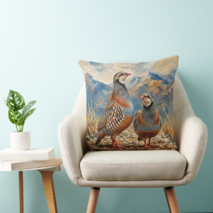 Chukar Patrijzen Paar Kunst Kussen