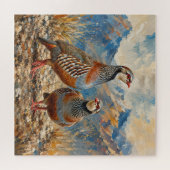 Chukar Patrijzen Paar Kunst Legpuzzel (Horizontaal)