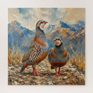Chukar Patrijzen Paar Kunst Legpuzzel