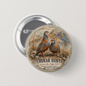 Chukar Patrijzen Paar Kunst Ronde Button 5,7 Cm (Voorkant /achterkant)