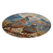 Chukar Patrijzen Paar Kunst  Snijplank (Hoek)