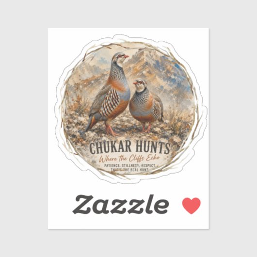 Chukar Patrijzen Paar Kunst Sticker (Vel)