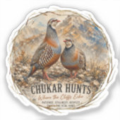 Chukar Patrijzen Paar Kunst Sticker (Voorkant)
