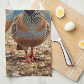 Chukar Patrijzen Paar Kunst  Theedoek (Quarter Fold)