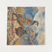 Chukar Patrijzen Paar Kunst Wandkleed (Voorkant (horizontaal))