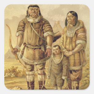 Chukchi Nomads, gegraveerd door Winckelmann en Son Vierkante Sticker