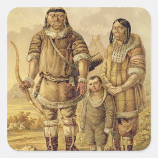 Chukchi Nomads, gegraveerd door Winckelmann en Son Vierkante Sticker (Voorkant)