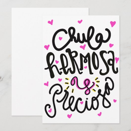 Chula hermosa y preciosa kaart (Voorkant / Achterkant)