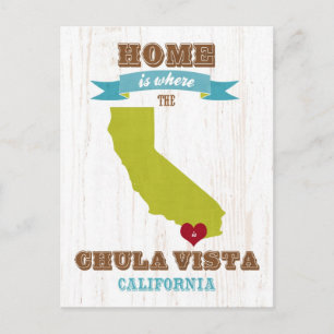 Chula Vista, California Map – Home Is Where The He Briefkaart