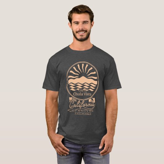 CHULA VISTA SAN DIEGO CALIFORNIA T-SHIRT (Voorkant volledig)
