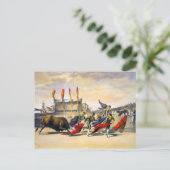 Chulos die de Bull spelen Briefkaart (Staand voorkant)