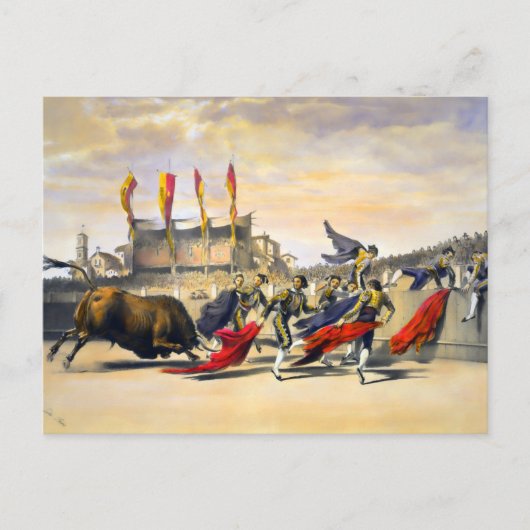 Chulos die de Bull spelen Briefkaart (Voorkant)