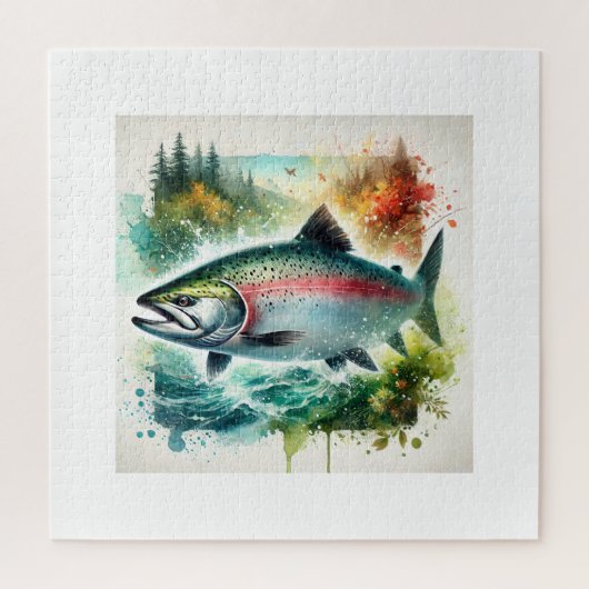 Chum salmon 240624AREF108 - Watercolor Legpuzzel (Verticaal)