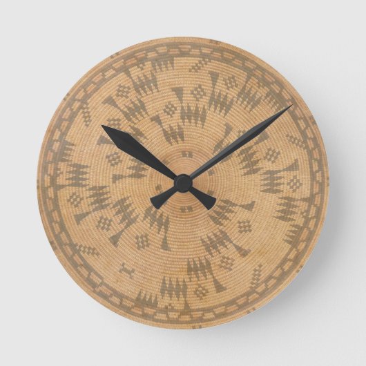 Chumash Native American Art Clock Ronde Klok (Voorkant)
