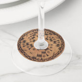 Chumash Native American Art Wijnglaslabel (Dichtbij)