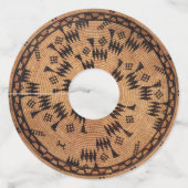 Chumash Native American Art Wijnglaslabel (Achterkant)