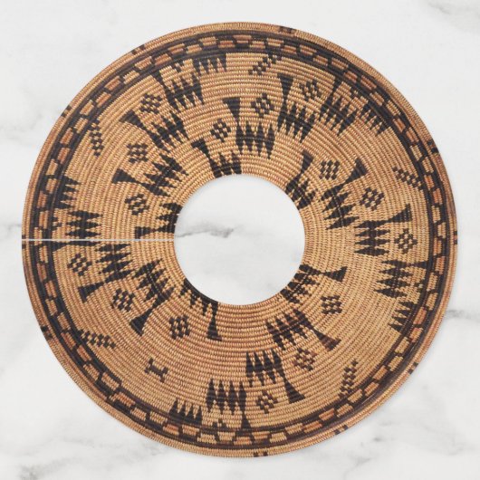 Chumash Native American Art Wijnglaslabel (Achterkant)