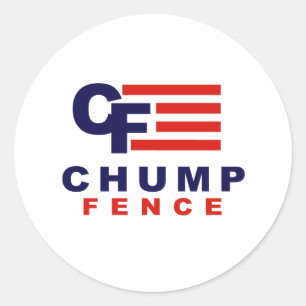 CHUMP FENCE 2016 - Anti-Trump - Ronde Sticker