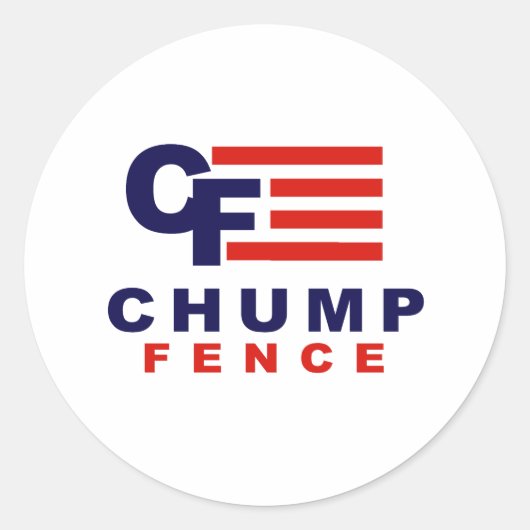 CHUMP FENCE 2016 - Anti-Trump - Ronde Sticker (Voorkant)