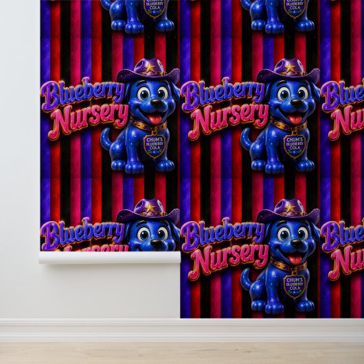 chums blueberry Nursery/blueberry dog wallpaper Behang (Applicatie)
