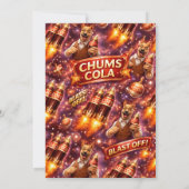 Chums: retro sci-fi raket scheeps verjaardagsuitno kaart (Achterkant)