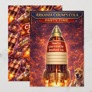 Chums: retro sci-fi raket scheeps verjaardagsuitno kaart