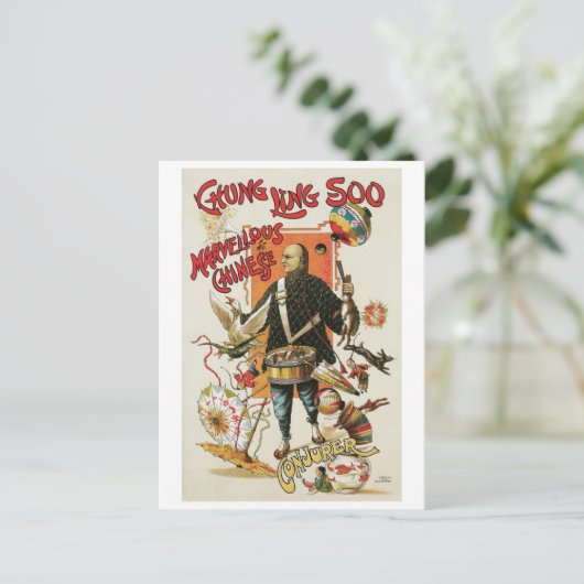 Chung Ling Soo ~  Chinese Magic Act Briefkaart (Staand voorkant)