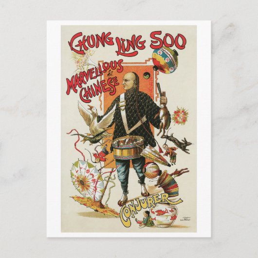 Chung Ling Soo ~  Chinese Magic Act Briefkaart (Voorkant)