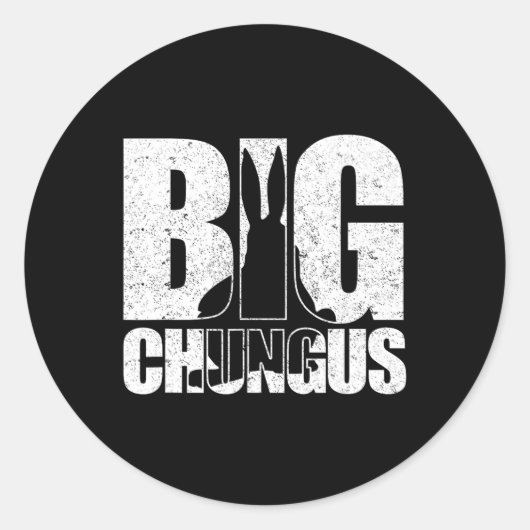 Chungus Meme Retro  Verdrietig Videogame D Ronde Sticker (Voorkant)