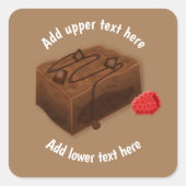 Chunk of Chocolate Brownie - 2 Lijnen aangepaste t Vierkante Sticker (Voorkant)