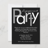Chunky Black and White Engagement Party Uitnodigin Kaart (Voorkant)