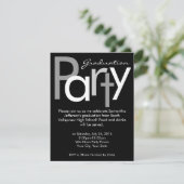 Chunky Black and White Graduparty Invitation Kaart (Staand voorkant)