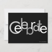 Chunky Black and White Graduparty Invitation Kaart (Achterkant)