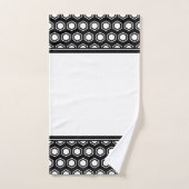 Chunky Black en White Hexagonal Pattern Bad Handdoek (Handdoek)