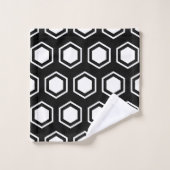Chunky Black en White Hexagonal Pattern Bad Handdoek (Wasdoekje)