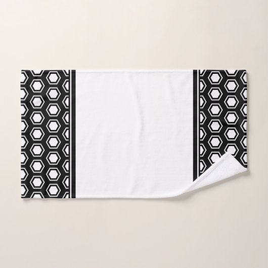 Chunky Black en White Hexagonal Pattern Bad Handdoek (Handdoek)