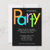 Chunky Block Colors Graduation Party Invitation Kaart (Voorkant)
