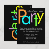 Chunky Block Kleuren Bachelorette Party Uitnodigin Kaart (Voorkant / Achterkant)