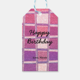 Chunky Chic Modern Glitter Roze Paars Glamour Cadeaulabel