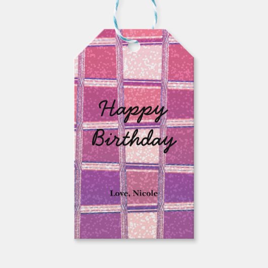 Chunky Chic Modern Glitter Roze Paars Glamour Cadeaulabel (Voorkant)