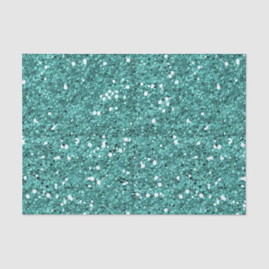 Chunky Confetti Glitter Sparkle Blauwgroen Blauw Tissuepapier (Voorkant)