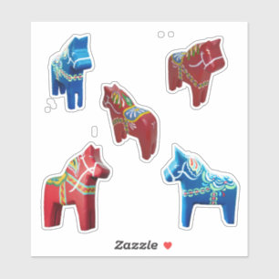 Chunky Dala Horses Sticker