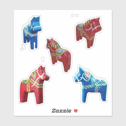 Chunky Dala Paarden Sticker (Vel)