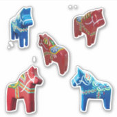 Chunky Dala Paarden Sticker (Voorkant)