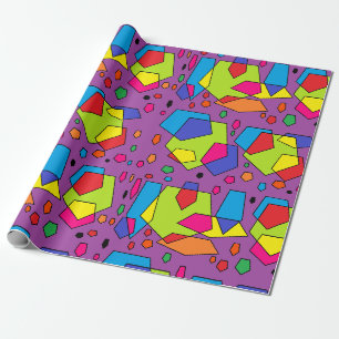 Chunky funky wrappaper paars thema hip cadeaupapier