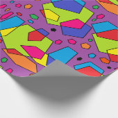 Chunky funky wrappaper paars thema hip cadeaupapier (Hoek)