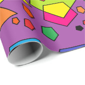 Chunky funky wrappaper paars thema hip cadeaupapier (Rol Hoek)